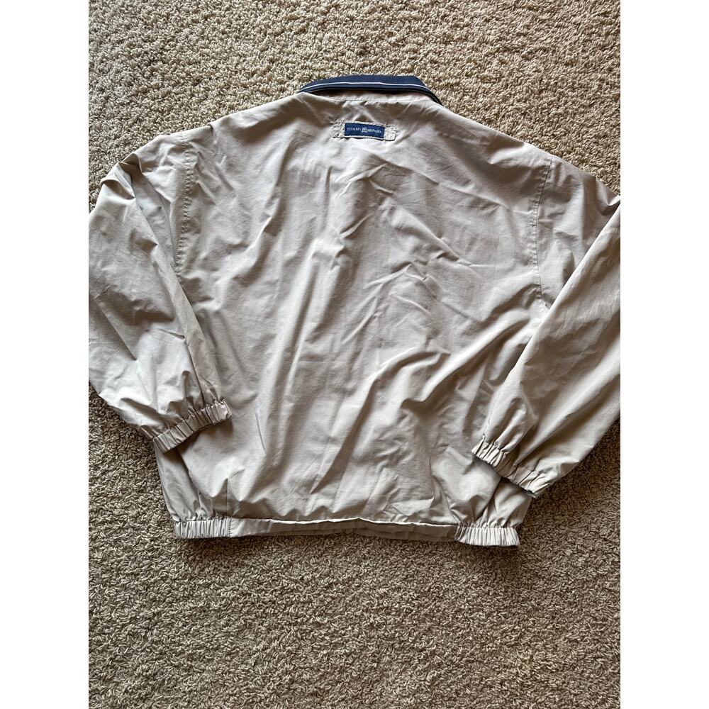 Vintage Tommy Hilfiger Golf Beige Full Zip Windbreaker Jacket Mens L - Picture 5 of 8
